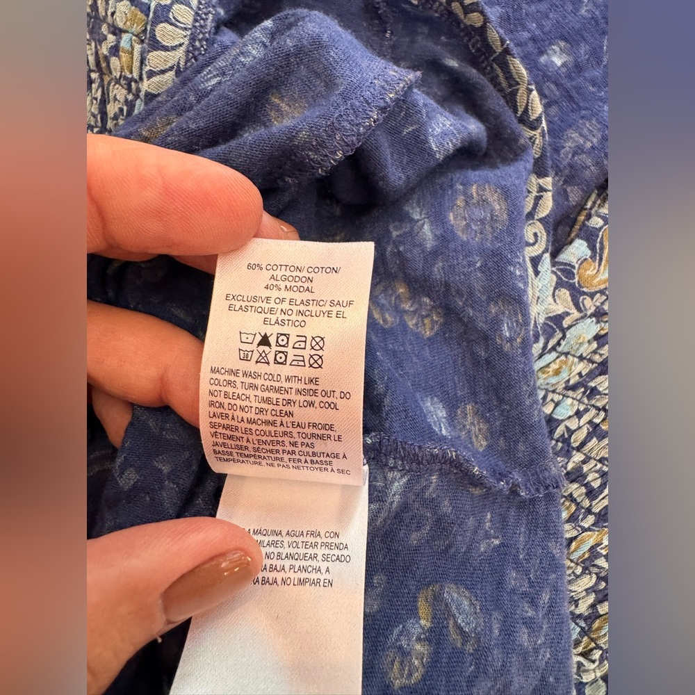 Luck Brand Floral Blue Sleeveless Top - Picture 5 of 5